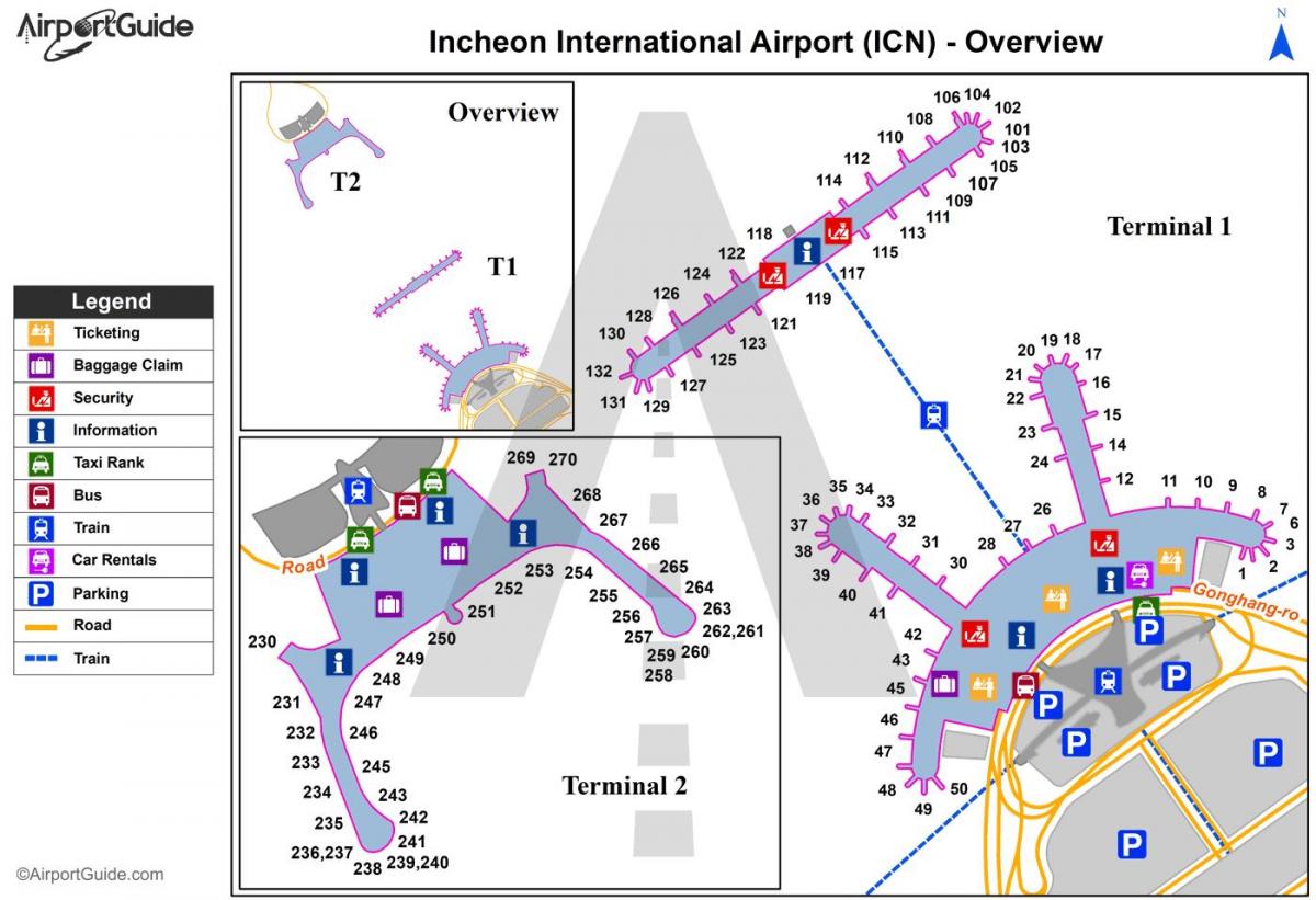 Mapa do terminal do aeroporto de Seul