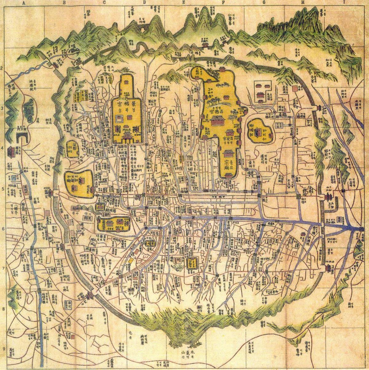 Mapa antigo de Seul